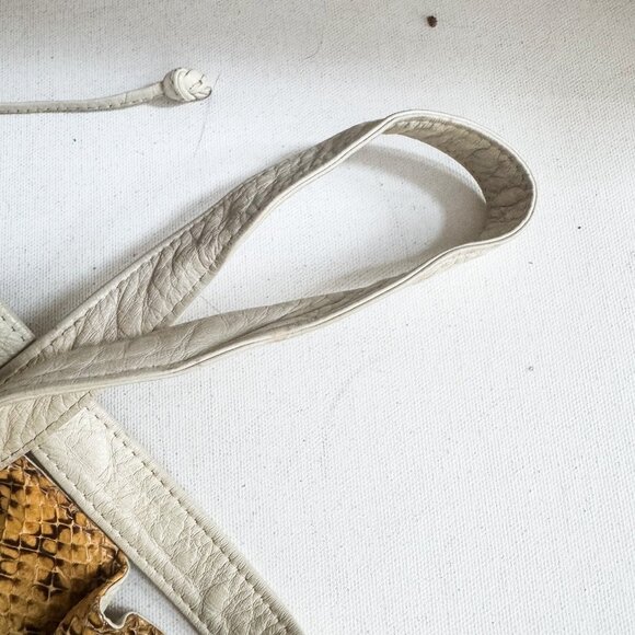 Vintage Clemente Snakeskin Leather Cinched Detail Crossbody - Picture 13 of 13